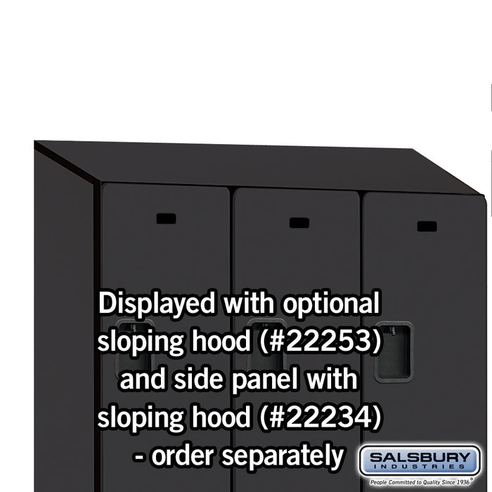 Salsbury 15" Wide Double Tier Designer Wood Locker - 3 Wide - 6 Feet High - 18 Inches Deep - Black - Hasps - Sweatfully