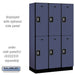 Salsbury 15" Wide Double Tier Designer Wood Locker - 3 Wide - 6 Feet High - 18 Inches Deep - Blue - Silver Resettable Combination Locks - Sweatfully
