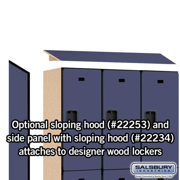 Salsbury 15" Wide Double Tier Designer Wood Locker - 3 Wide - 6 Feet High - 18 Inches Deep - Blue - Hasps - Sweatfully