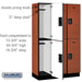 Salsbury 15" Wide Double Tier Designer Wood Locker - 3 Wide - 6 Feet High - 18 Inches Deep - Cherry - Black Electronic Locks - Sweatfully