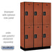 Salsbury 15" Wide Double Tier Designer Wood Locker - 3 Wide - 6 Feet High - 18 Inches Deep - Cherry - Black Electronic Locks - Sweatfully