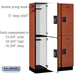 Salsbury 15" Wide Double Tier Designer Wood Locker - 3 Wide - 6 Feet High - 18 Inches Deep - Cherry - Black Resettable Combination Locks - Sweatfully