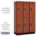 Salsbury 15" Wide Double Tier Designer Wood Locker - 3 Wide - 6 Feet High - 18 Inches Deep - Cherry - Silver Electronic Locks - Sweatfully