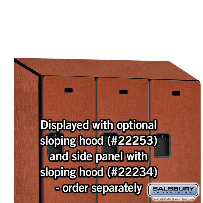 Salsbury 15" Wide Double Tier Designer Wood Locker - 3 Wide - 6 Feet High - 18 Inches Deep - Cherry - Hasps - Sweatfully
