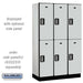 Salsbury 15" Wide Double Tier Designer Wood Locker - 3 Wide - 6 Feet High - 18 Inches Deep - Gray - Silver Electronic Locks - Sweatfully