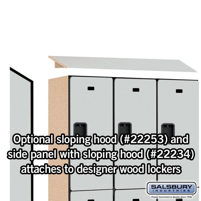 Salsbury 15" Wide Double Tier Designer Wood Locker - 3 Wide - 6 Feet High - 18 Inches Deep - Gray - Hasps - Sweatfully