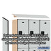 Salsbury 15" Wide Double Tier Designer Wood Locker - 3 Wide - 6 Feet High - 18 Inches Deep - Gray - Hasps - Sweatfully