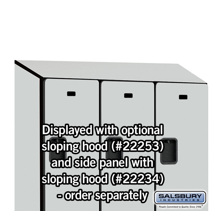 Salsbury 15" Wide Double Tier Designer Wood Locker - 3 Wide - 6 Feet High - 18 Inches Deep - Gray - Hasps - Sweatfully