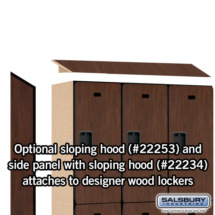 Salsbury 15" Wide Double Tier Designer Wood Locker - 3 Wide - 6 Feet High - 18 Inches Deep - Mahogany - Hasps - Sweatfully