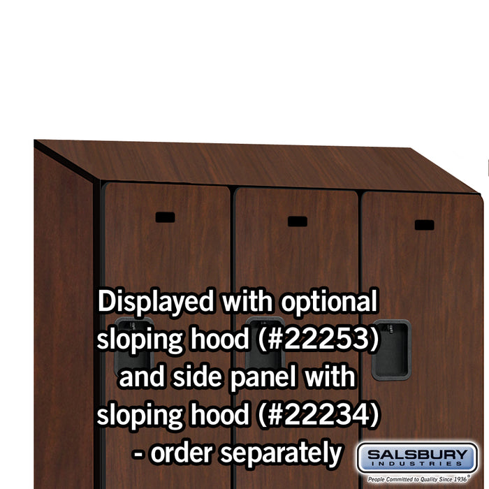 Salsbury 15" Wide Double Tier Designer Wood Locker - 3 Wide - 6 Feet High - 18 Inches Deep - Mahogany - Hasps - Sweatfully