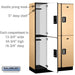 Salsbury 15" Wide Double Tier Designer Wood Locker - 3 Wide - 6 Feet High - 18 Inches Deep - Maple - Silver Electronic Locks - Sweatfully