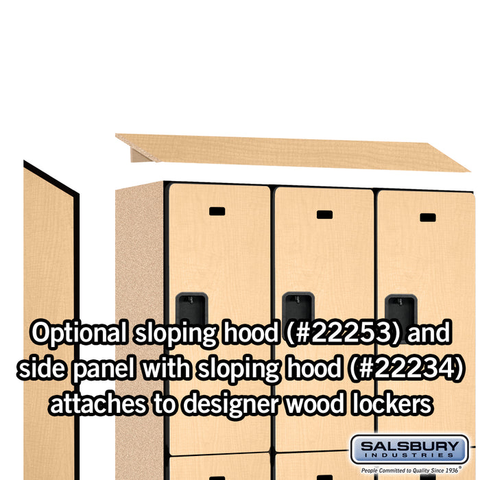 Salsbury 15" Wide Double Tier Designer Wood Locker - 3 Wide - 6 Feet High - 18 Inches Deep - Maple - Hasps - Sweatfully