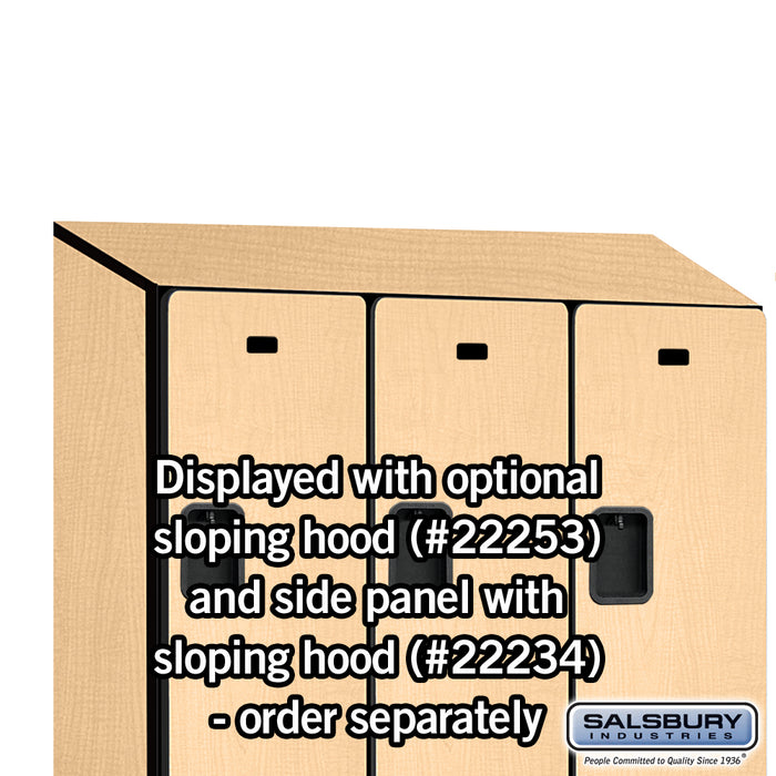 Salsbury 15" Wide Double Tier Designer Wood Locker - 3 Wide - 6 Feet High - 18 Inches Deep - Maple - Hasps - Sweatfully