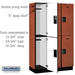 Salsbury 15" Wide Double Tier Designer Wood Locker - 3 Wide - 6 Feet High - 18 Inches Deep - Cherry - Hasps - Sweatfully