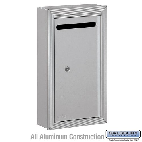 Salsbury Letter Box (Includes Commercial Lock) - Slim - Surface Mounted - Aluminum - Private Access - Sweatfully