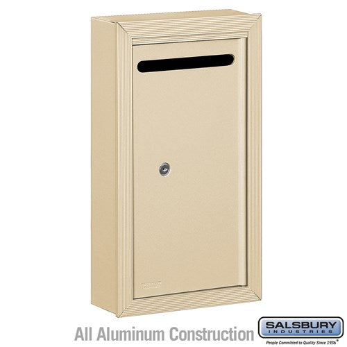 Salsbury Letter Box (Includes Commercial Lock) - Slim - Surface Mounted - Sandstone - Private Access - Sweatfully