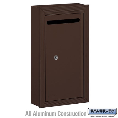 Salsbury Letter Box (Includes Commercial Lock) - Slim - Surface Mounted - Bronze - Private Access - Sweatfully