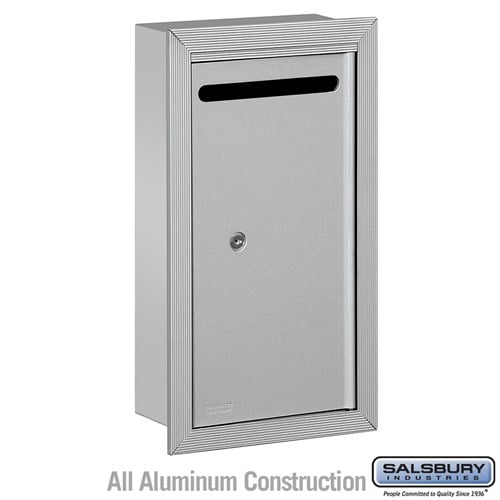 Salsbury Letter Box (Includes Commercial Lock) - Slim - Recessed Mounted - Aluminum - Private Access - Sweatfully
