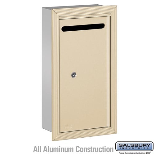 Salsbury Letter Box (Includes Commercial Lock) - Slim - Recessed Mounted - Sandstone - Private Access - Sweatfully