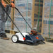 22" Battery Powered Push Sweeper With Double Brush System 18V Lithium-Ion - Sweatfully
