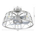 23" Modern Satin Nickel DC Motor Downrod Mount Reversible Fandelier Ceiling Fan with Lighting and Remote Control - Sweatfully