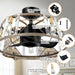 23" Modern Satin Nickel DC Motor Downrod Mount Reversible Fandelier Ceiling Fan with Lighting and Remote Control - Sweatfully
