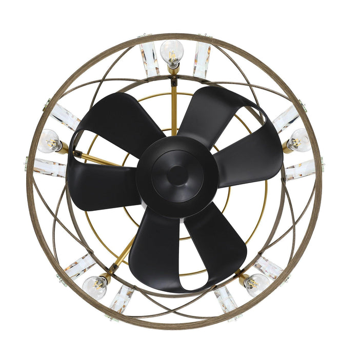 23" Modern Satin Nickel DC Motor Downrod Mount Reversible Fandelier Ceiling Fan with Lighting and Remote Control - Sweatfully