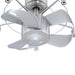 23" Modern Satin Nickel DC Motor Downrod Mount Reversible Fandelier Ceiling Fan with Lighting and Remote Control - Sweatfully