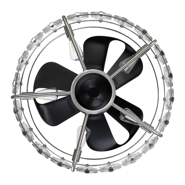 23" Modern DC Motor Downrod Mount Reversible Fandelier Ceiling Fan with Lighting and Remote Control - Sweatfully