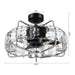 23" Modern DC Motor Downrod Mount Reversible Fandelier Ceiling Fan with Lighting and Remote Control - Sweatfully