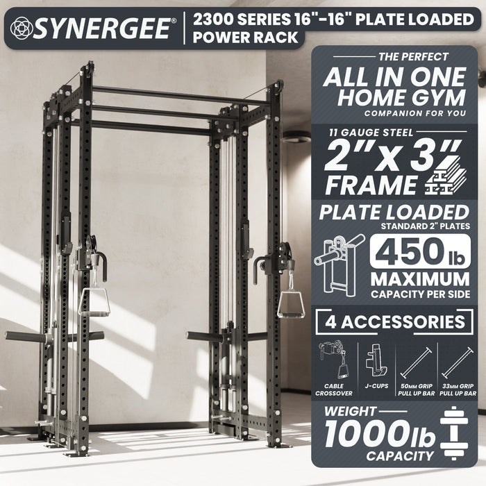 Synergee 2300 Series Power Cage with Plate Loaded Cable Cross Overs - Sweatfully