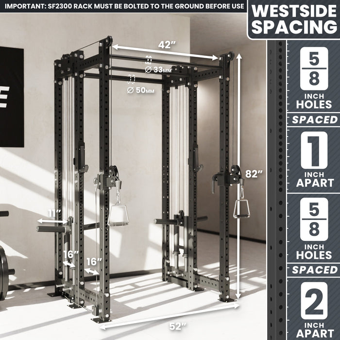 Synergee 2300 Series Power Cage with Plate Loaded Cable Cross Overs - Sweatfully