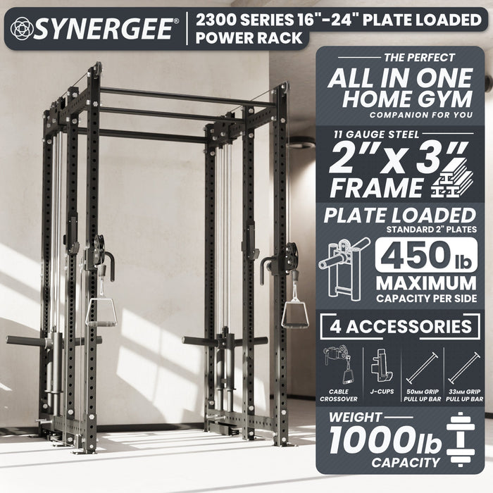 Synergee 2300 Series Power Cage with Plate Loaded Cable Cross Overs - Sweatfully