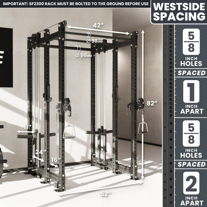 Synergee 2300 Series Power Cage with Plate Loaded Cable Cross Overs - Sweatfully