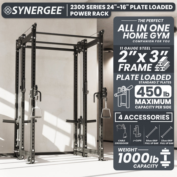 Synergee 2300 Series Power Cage with Plate Loaded Cable Cross Overs - Sweatfully