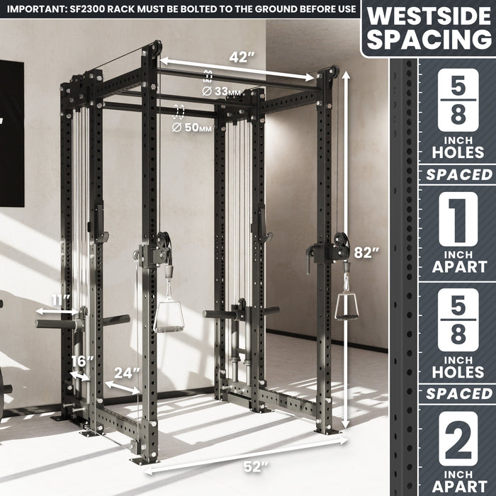 Synergee 2300 Series Power Cage with Plate Loaded Cable Cross Overs - Sweatfully