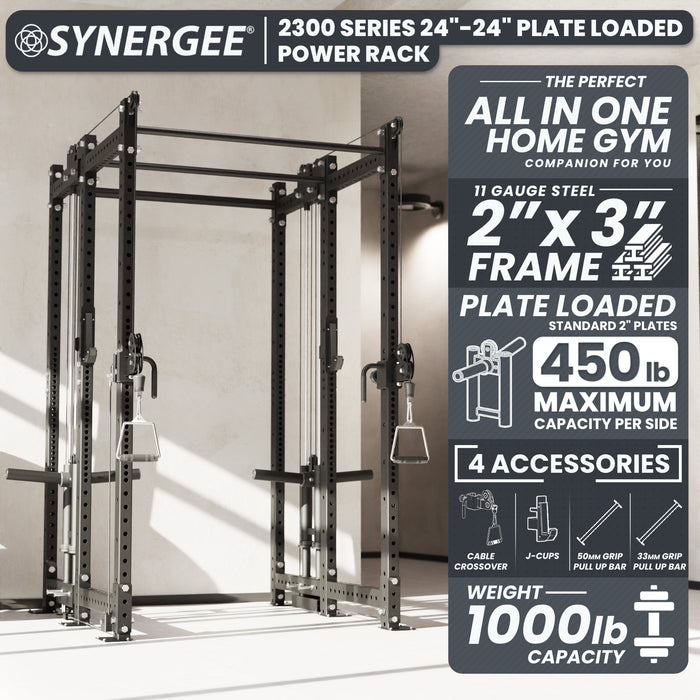 Synergee 2300 Series Power Cage with Plate Loaded Cable Cross Overs - Sweatfully