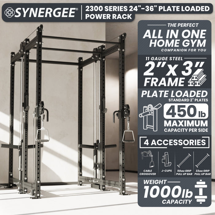 Synergee 2300 Series Power Cage with Plate Loaded Cable Cross Overs - Sweatfully
