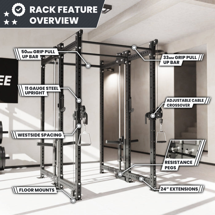Synergee 2300 Series Power Cage with Plate Loaded Cable Cross Overs - Sweatfully