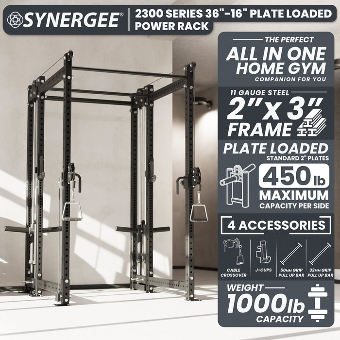 Synergee 2300 Series Power Cage with Plate Loaded Cable Cross Overs - Sweatfully