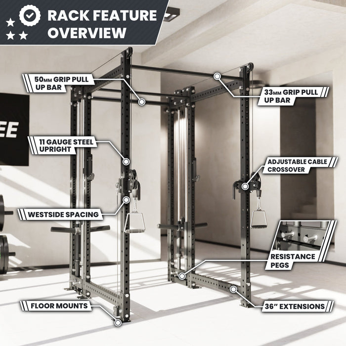 Synergee 2300 Series Power Cage with Plate Loaded Cable Cross Overs - Sweatfully