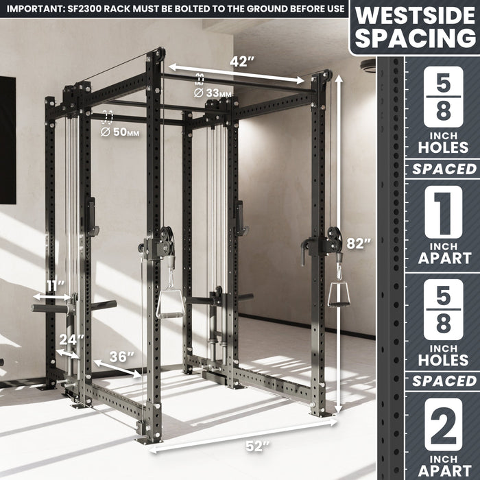 Synergee 2300 Series Power Cage with Plate Loaded Cable Cross Overs - Sweatfully