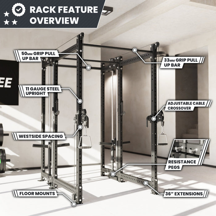 Synergee 2300 Series Power Cage with Plate Loaded Cable Cross Overs - Sweatfully