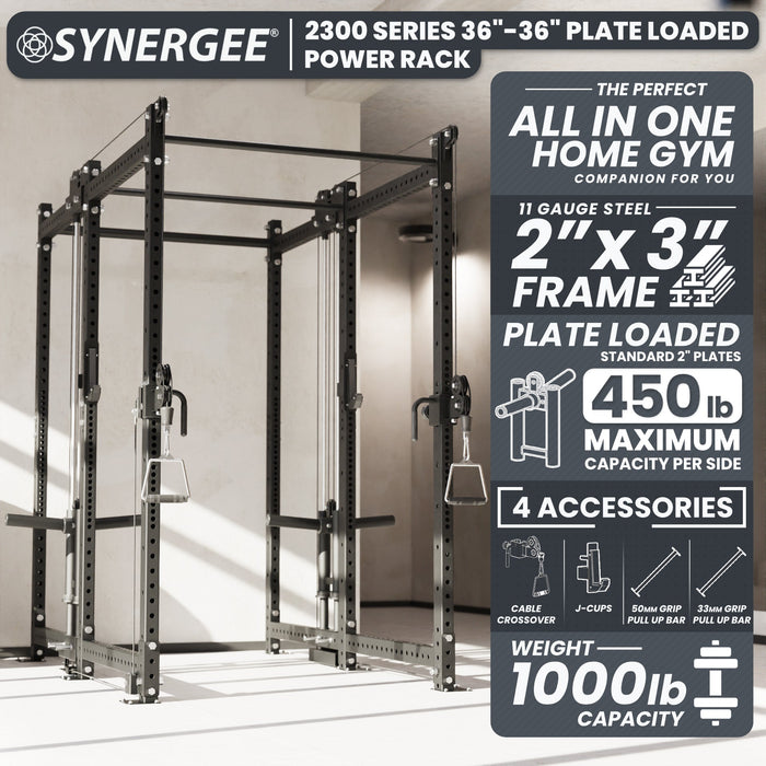 Synergee 2300 Series Power Cage with Plate Loaded Cable Cross Overs - Sweatfully