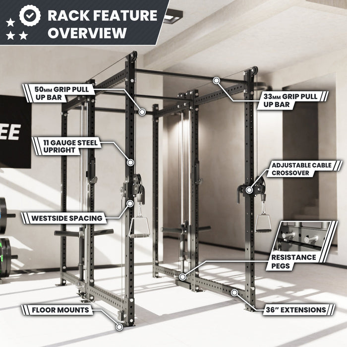 Synergee 2300 Series Power Cage with Plate Loaded Cable Cross Overs - Sweatfully