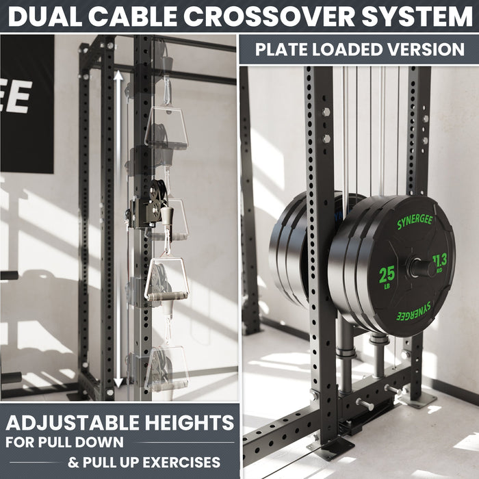 Synergee 2300 Series Power Cage with Plate Loaded Cable Cross Overs and Smith Machine - Sweatfully