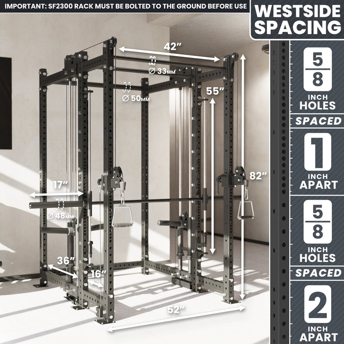 Synergee 2300 Series Power Cage with Plate Loaded Cable Cross Overs and Smith Machine - Sweatfully