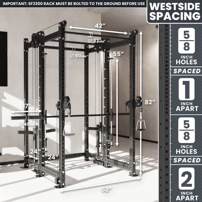 Synergee 2300 Series Power Cage with Plate Loaded Cable Cross Overs and Smith Machine - Sweatfully