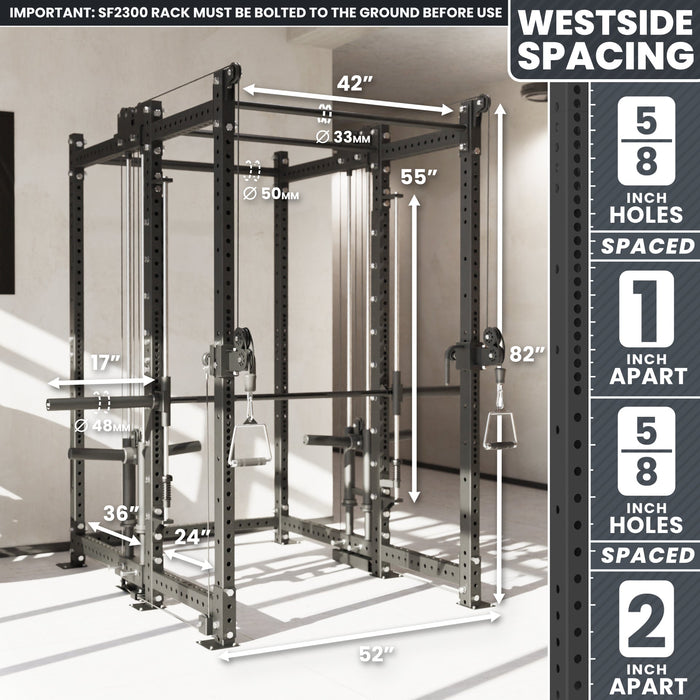 Synergee 2300 Series Power Cage with Plate Loaded Cable Cross Overs and Smith Machine - Sweatfully