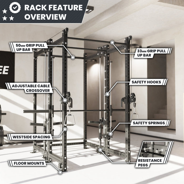 Synergee 2300 Series Power Cage with Plate Loaded Cable Cross Overs and Smith Machine - Sweatfully